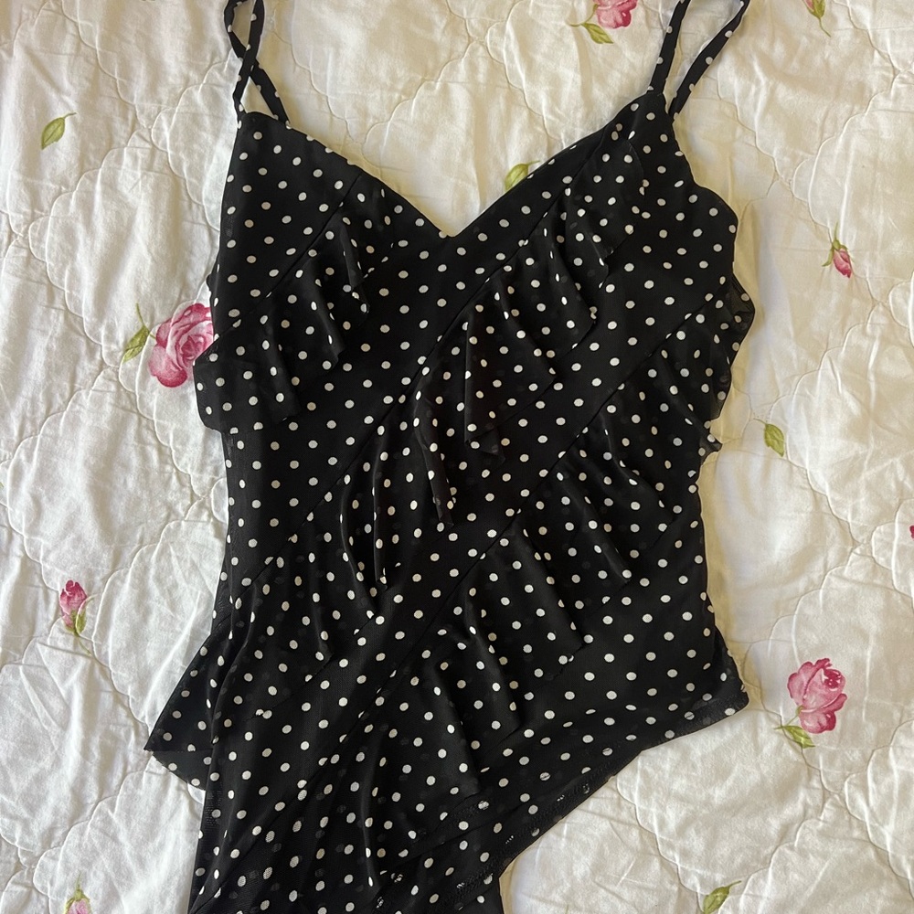 Black Polka Dot Top